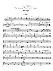 Partition harpe 1, 2, Symphony No.7, Mahler, Gustav