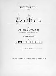 Partition complète, Ave Maria, A♭ major, Merle, Lucille
