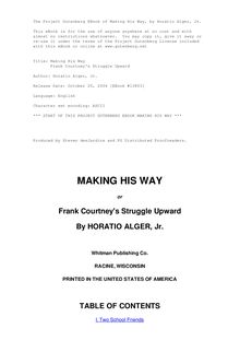 Making His Way - Frank Courtney s Struggle Upward