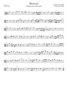Partition ténor viole de gambe 1, alto clef, madrigaux, Book 1, Gesualdo, Carlo par Carlo Gesualdo