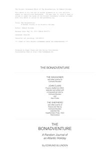 The Bonadventure - A Random Journal of an Atlantic Holiday