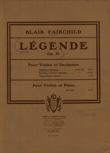 Partition couverture couleur, Légende, Op.31, E minor, Fairchild, Blair