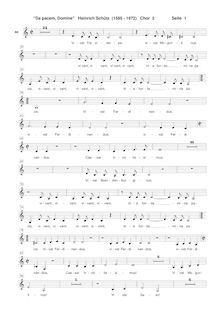 Partition chœur 2: Alto, Da pacem, Domine, Schütz, Heinrich