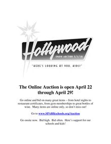 The Online Auction is open April 22 through April 29!
