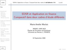 EDSR et Application en finance   Comparatif dans deux cadres d étude différents   