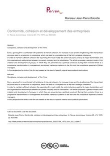 Conformité, cohésion et développement des entreprises - article ; n°5 ; vol.29, pg 820-848