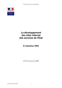 Le Développement des sites internet des services de l'Etat : évaluation 2001