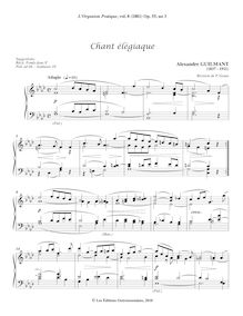 Partition , Chant élégiaque, L Organiste Pratique, Guilmant, Alexandre