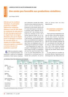 L agriculture en Haute-Normandie en 2006 : Une année peu favorable aux productions céréalières