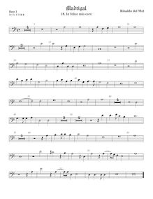 Partition viole de basse 1, Madrigali di Rinaldo del Melle, gentilhumo fiamengo, a sei voci : Novamente composti & dati im luce par Rinaldo del Mel