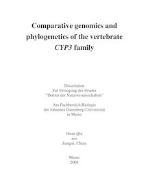 Comparative genomics and phylogenetics of the vertebrate CYP3 family [Elektronische Ressource] / Huan Qiu
