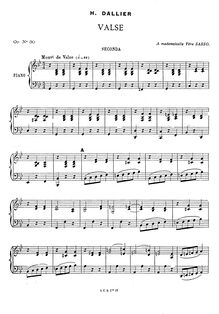 Partition complète, Valse, Op.30, Dallier, Henri