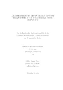 Dissemination of ultra-stable optical frequencies over commercial fiber network [Elektronische Ressource] / Osama Terra