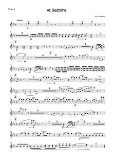 Partition violons I, At Bedtime, На сон грядущий, Tchaikovsky, Pyotr