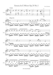 Partition complète, Piano Sonata No.10 en E minor Op.29 No.1, E minor