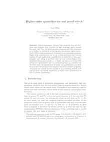Higher order quantification and proof search