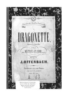 Partition complète, Dragonette, Offenbach, Jacques