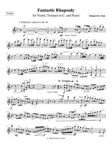 Partition violon, Fantastic Rhapsody, St. Clair, Richard