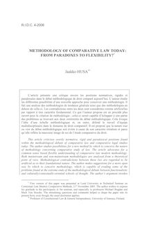 Methodology of comparative law today : from paradoxes to flexibility ? - article ; n°4 ; vol.58, pg 1095-1117