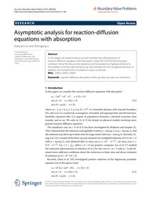 Asymptotic analysis for reaction-diffusion equations with absorption