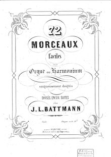 Partition Nos. 61 to 72, 72 pièces pour orgue ou Harmonium, 72 Morceaux pour Orgue ou Harmonium