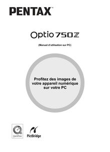 Notice Appareil Photo numériques Pentax  Optio 750Z