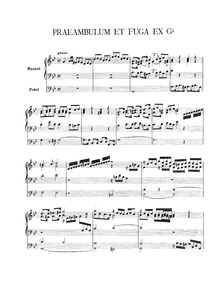 Partition complète, Preambulum et Fugue en G minor, Lübeck, Vincent