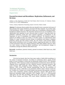 Parental investment and resemblance: Replications, refinements, and revisions