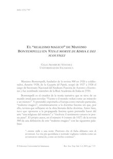 El “realismo magico” de Massimo Bontempelli en Vita e morte di Adria e dei suoi figli