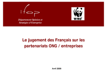 Le jugement des français sur les partenariats ong   entreprises