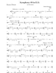 Partition Snare tambour, Symphony No.8, E major, Rondeau, Michel