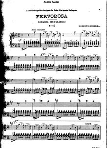 Partition complète, Romanza sin Palabras No.10, Fervorosa, Goberna, Roberto