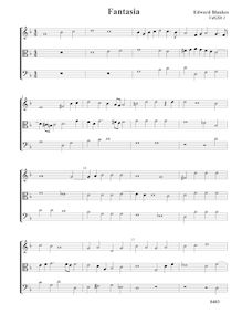 Partition Fantasia VdGS No. 1 - partition complète, fantaisies pour 3 violes de gambe par Edward Blankes