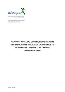 Contrôle de marché des dispositifs médicaux de diagnostic in vitro de dosage d estradiol