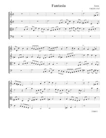 Partition Fantasia VdGS No.1341 - partition complète (Tr Tr T B), fantaisies et a Pavan pour 4 violes de gambe
