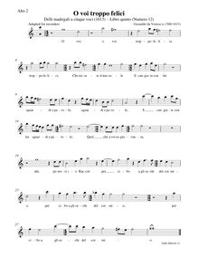 Partition Alto 2 enregistrement , Madrigali A Cinque Voci [Libro Quinto] par Carlo Gesualdo