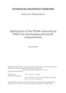 Optimisation of the PGAA instrument at FRM II for low background and 2D measurements [Elektronische Ressource] / Lea Canella