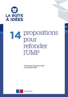 [RAPPORT] 14 propositions pour refonder l UMP