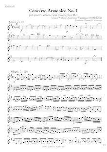 Partition violons II, Concerto armonico No.1 en G major, G major