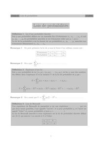 Loi de probabilités Cours 6