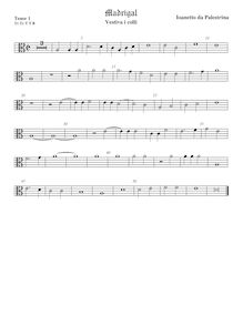 Partition ténor viole de gambe 1, alto clef, 3 madrigaux, Palestrina, Giovanni Pierluigi da par Giovanni Pierluigi da Palestrina