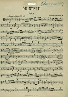 Partition viole de gambe, Piano quintette en E-flat major, Op.44