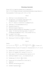 Sujet : Algèbre linéaire, Polynômes factoriels