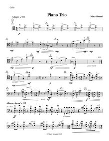 Partition de violoncelle, Piano Trio, Simoni, Mary par Mary Simoni