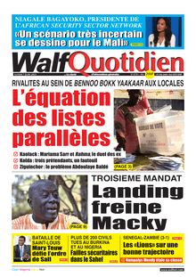 Walf Quotidien n°8759 - du lundi 07 juin 2021