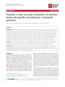 Towards a more accurate annotation of tyrosine-based site-specific recombinases in bacterial genomes