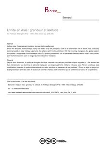 L Inde en Asie : grandeur et solitude - article ; n°2 ; vol.54, pg 279-290