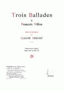 Partition complète (filter), Trois Ballades de François Villon