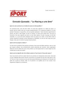 Gonzalo Quesada : "Le Racing a une âme"