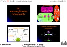 2ème cycle MIF item Immunoglobuline monoclonale Année Universitaire